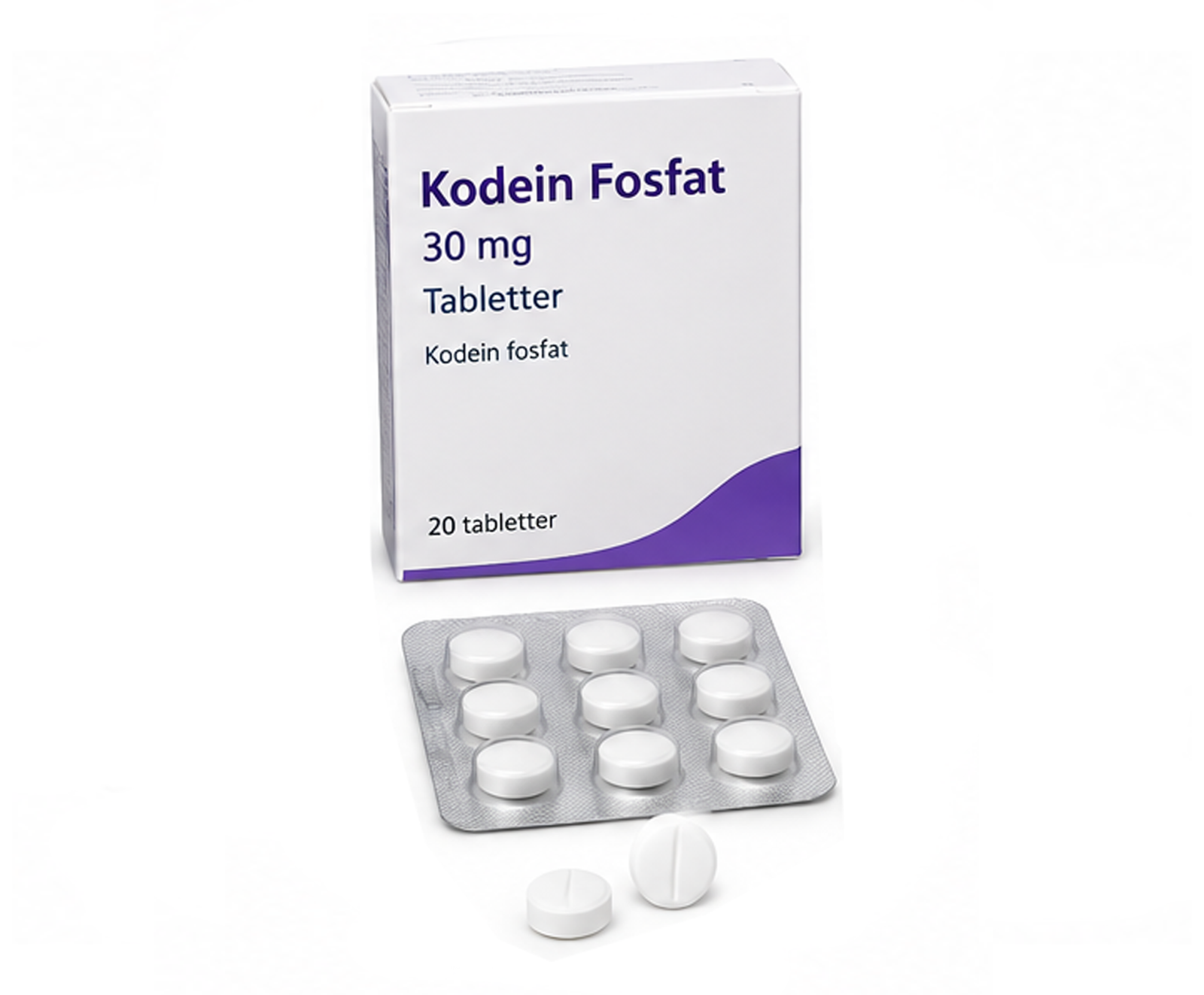 Pris på kodeinfosfat 30 mg-tabletter